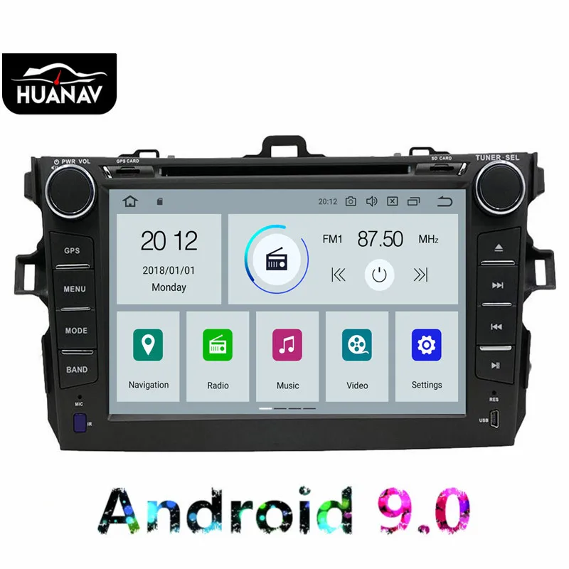 Автомобильный DVD плеер Android 9 0 с GPS навигацией для Toyota Corolla 2007 2013 мультимедийный