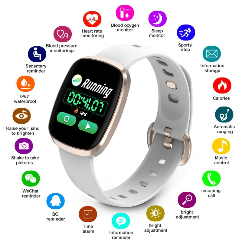

2019 Smart Watch Men Women Gift Waterproof Heart Rate Blood Pressure Fitness Tracker Sleep Monitor Android IOS SmartWatch gt103