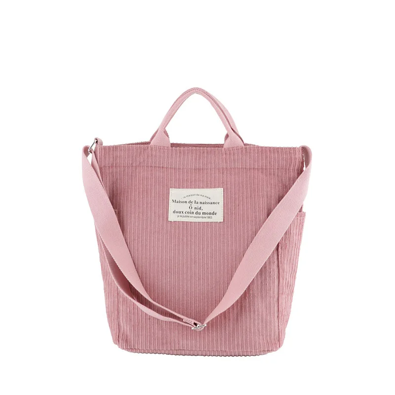Women Corduroy Shoulder Bag Tote Crossbody Messenger Bag