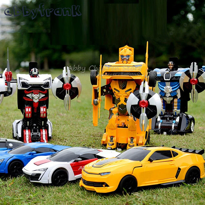 Abbyfrank font b RC b font Robots Remote Control font b Cars b font Transformation Transform