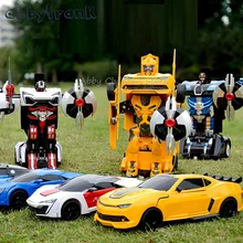 Abbyfrank RC Coches de Control Remoto de Robots Transformación Transformar Juguete Luz Danza Sonido Eléctrico Coche Modelos de Acción de Juguete Regalo Del Muchacho
