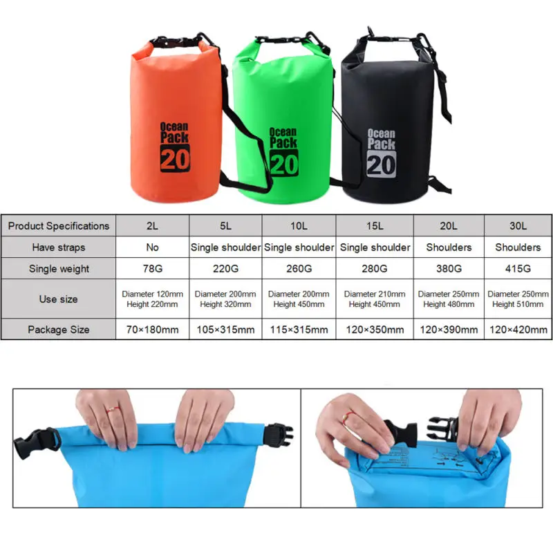 5L водонепроницаемая сумка для хранения сухая сумка для каноэ каяк рафтинг для путешествий на открытом воздухе рафтинг Водонепроницаемая сухая сумка для плавания хранение кемпинг