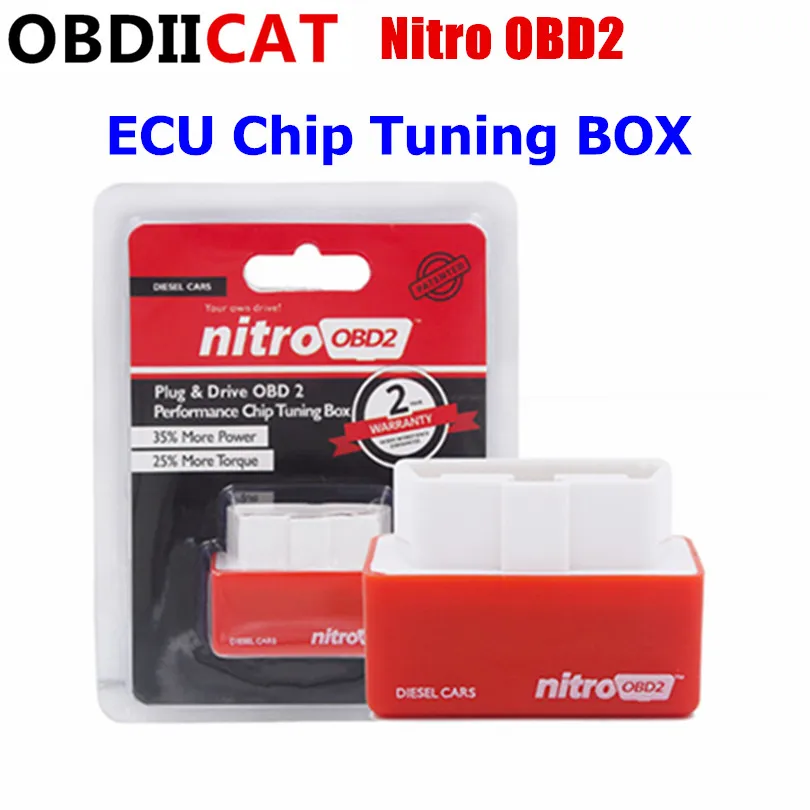50 шт. DHL OBD2 нитро производительность чип блок настройки NitroOBD2 OBD разъем интерфейса и привод больше мощности больше крутящего момента
