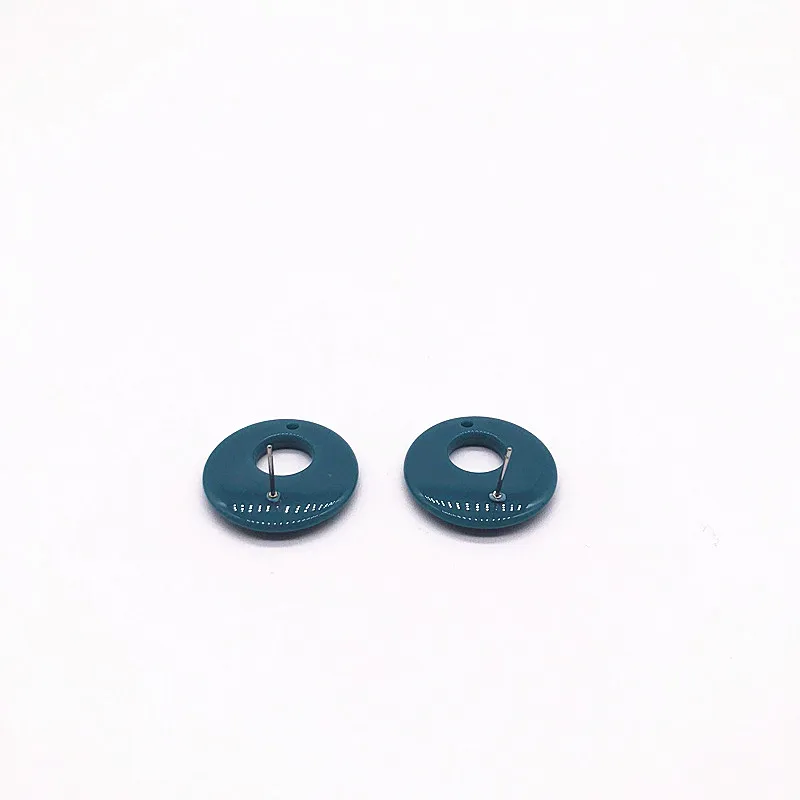 teal blue Новое поступление!(Выберите цвет) 25 мм 100 шт./лот акриловые круглые серьги-гвоздики/серьги аксессуары/детали для серег для ювелирных изделий DIY - Цвет: teal blue