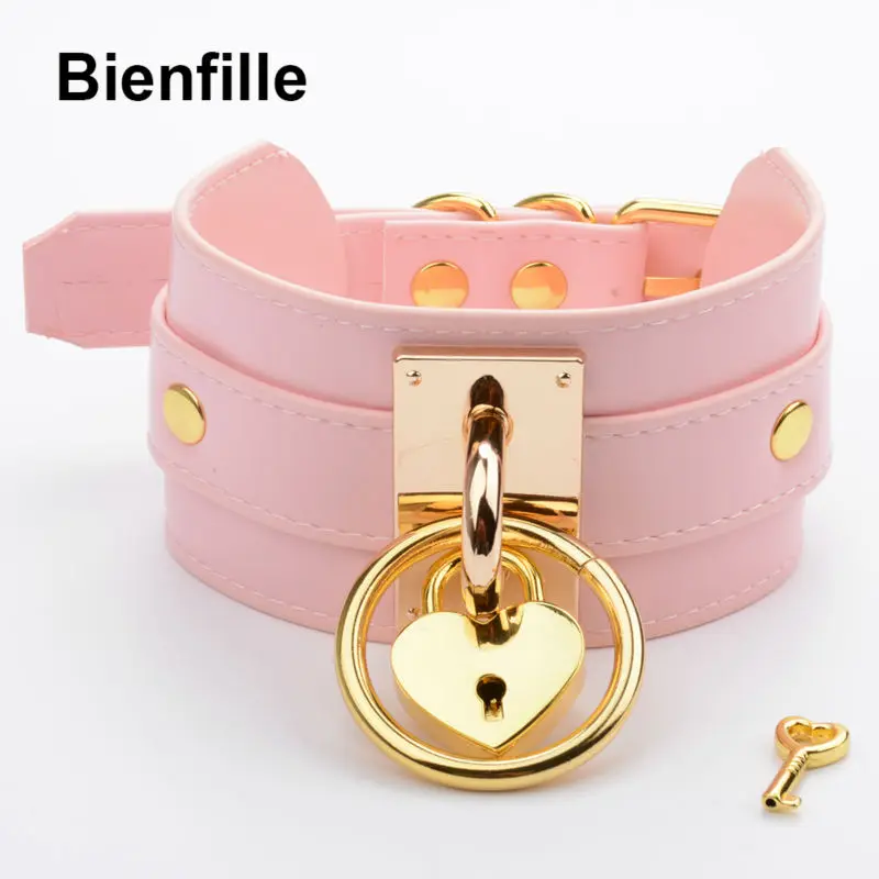 Najtaniej Ponadgabarytowych Harajuku klamra Rock Handmade warstwa skórzana obroża dławik duży O okrągły złoty srebrny BDSM Choker fetysz obroża naszyjnik