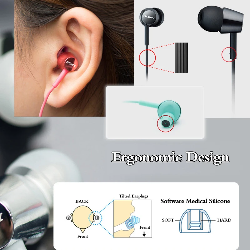 Original SONY MDR-EX150AP 3.5mm L Plug Universal In Ear Stereophone with Micphone 1.2m Wire Earphone for Iphone Samsung Xiaomi