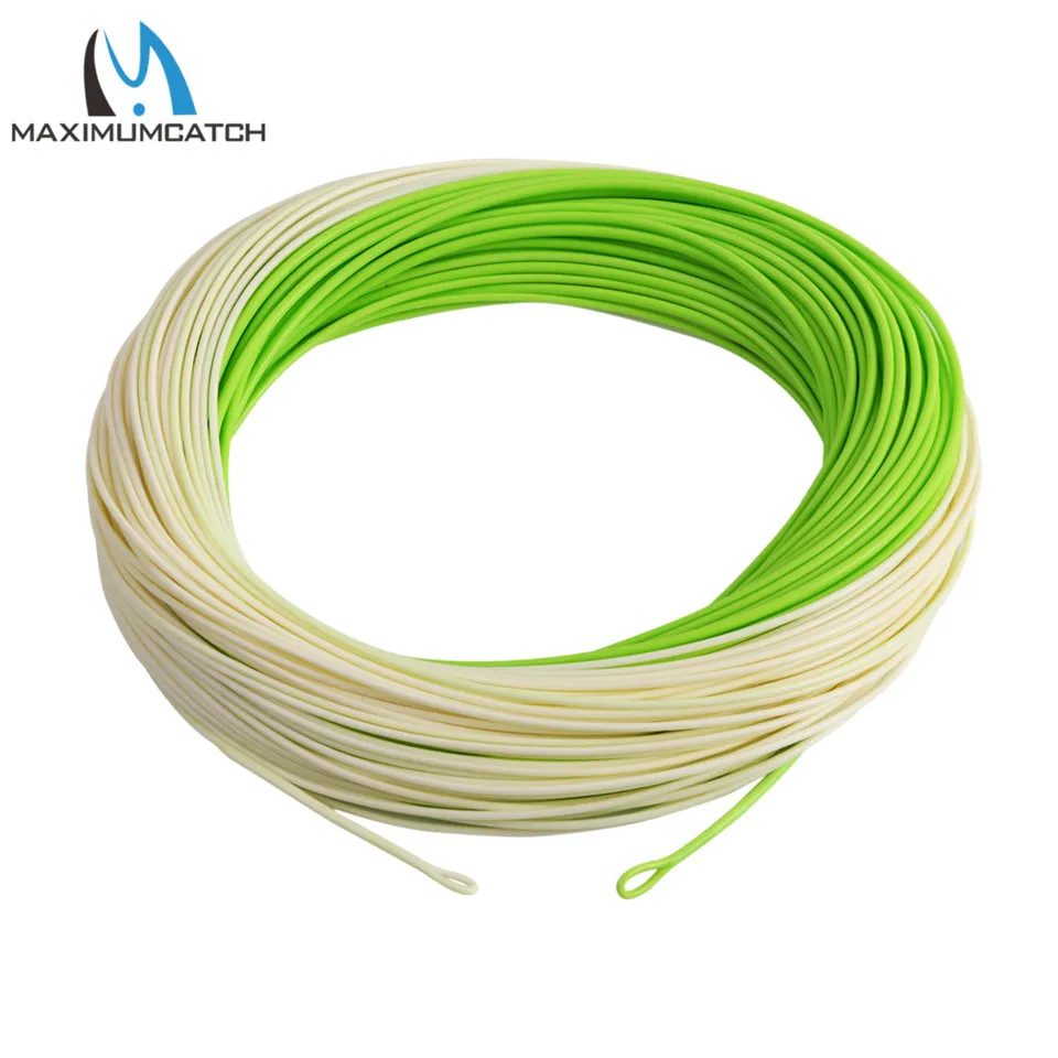 Maximumcatch 100FT 3wt-8wt двойной цвет Fly Line WF плавающий с двумя сварными петлями