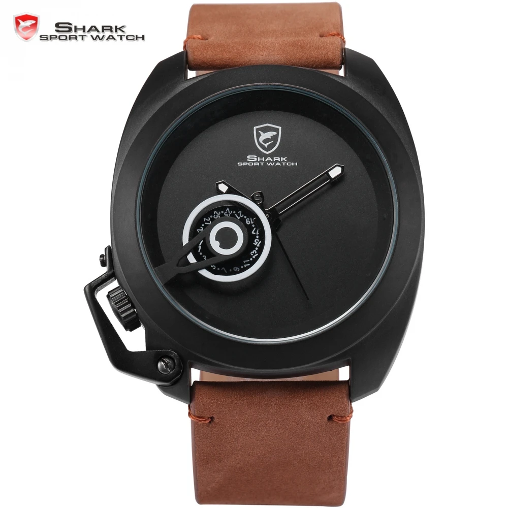 Тони акулы специальные дата классический дизайн кожаный ремешок военная мужской часы водонепроницаемые кварцевые мужчины спортивные часы / SH451