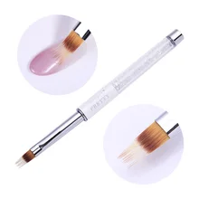 Caneta pincel para unhas em gel uv 1 peça, com cabo de strass, pincel para desenho em unhas brancas, degradê, arte em unhas ferramentas,
