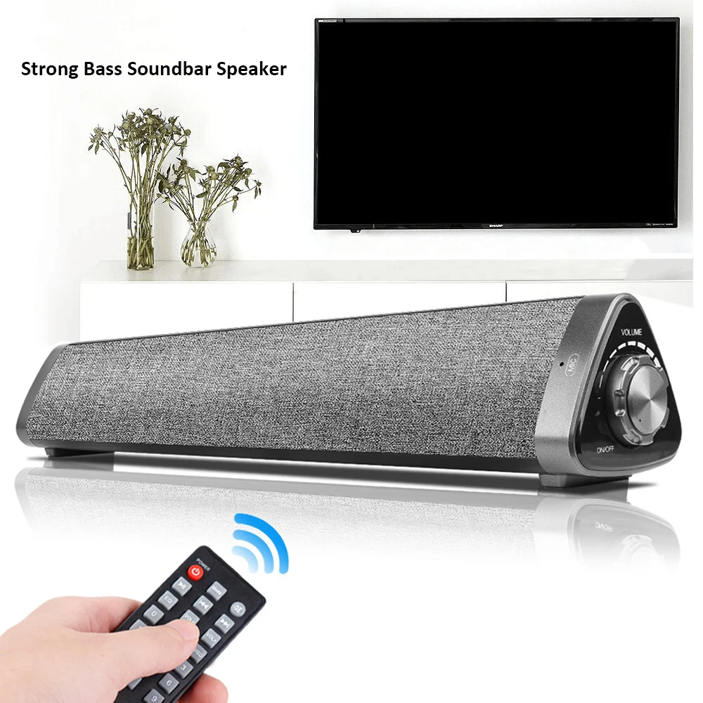 

Mini Bluetooth Speaker Soundbar Wired and Wireless Speakers Bluetooth Audio for Phone Tablet Projector TV w/ AUX RCA USB OUTPUT