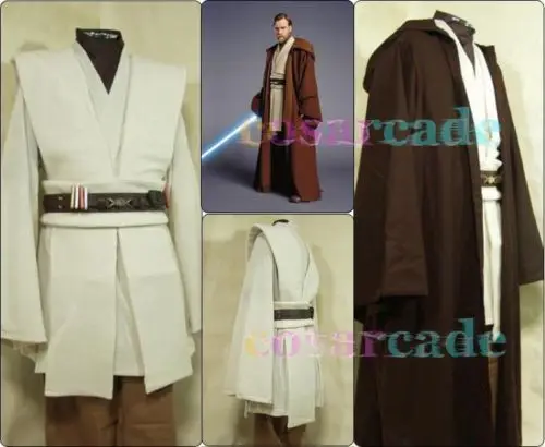 Star Wars Old Master Obi-Wan Ben Kenobi Jedi Knight Cosplay Costume Whole Set