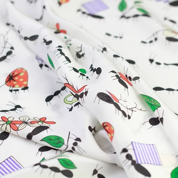 

Lovely little ants move silk crepe DE chine micro transparent feeling summer sweet dress shirt clothing cloth