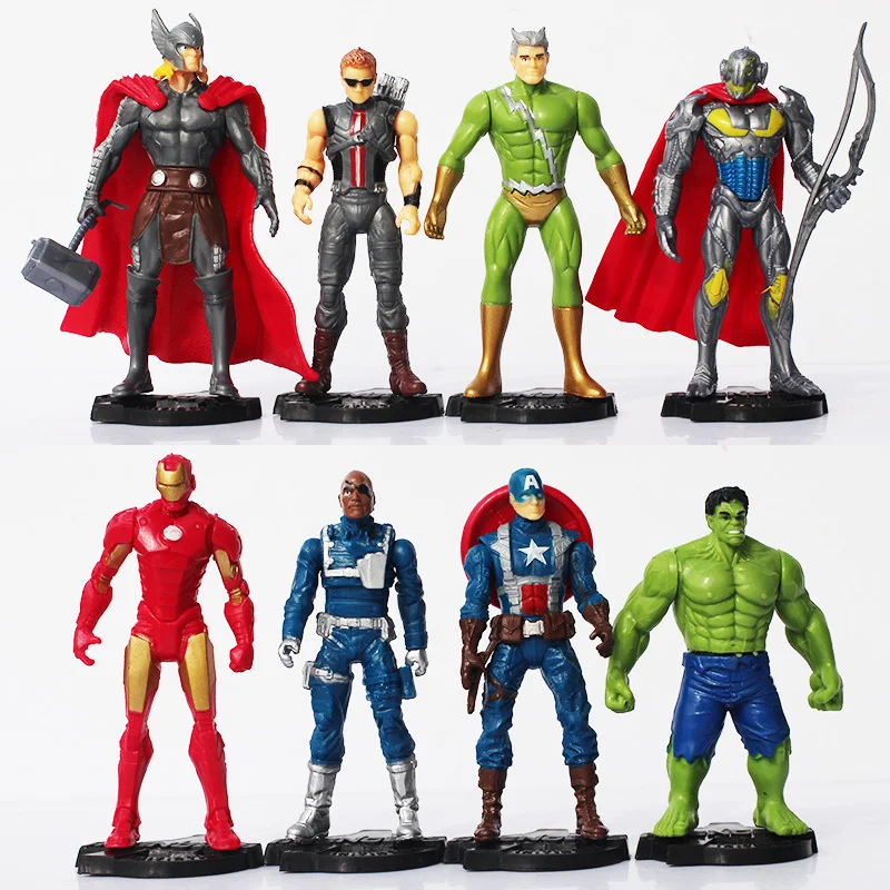 8pcs set The Age of Ultron Iron Man Ultron Nick Fury Hulk Captain America Action Figure