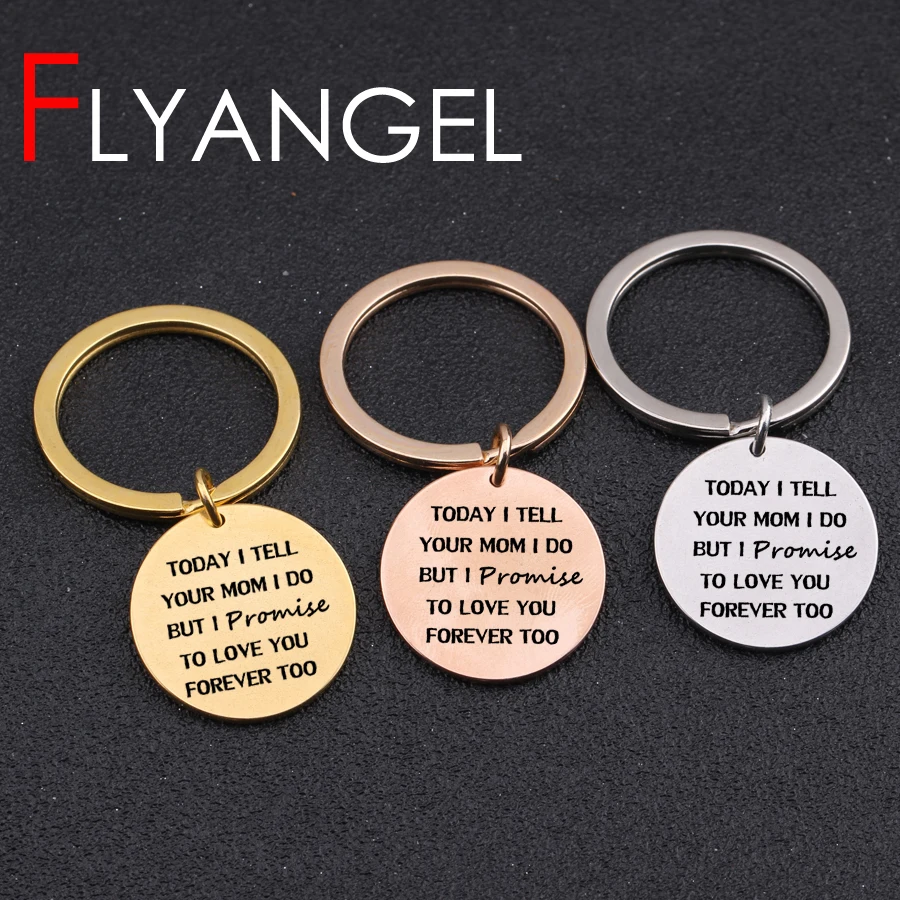 Engraved Keychain High Quality Today I Tell Your Mom Do Forever Too Keyring Car Key Tag Stepdaughter Wedding GiftS | Украшения и