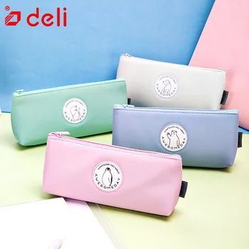 

Deli Stationery Pencil Bags 4 Color Wholesale Pen Box School Supplies Portable Pencil Bag for Student Gifts Kids Gift pencil bag