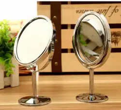 2 шт./лот Металл Зеркало espelho макияж зеркало косметическое зеркало настольная вращения 1:2 функция усиления
