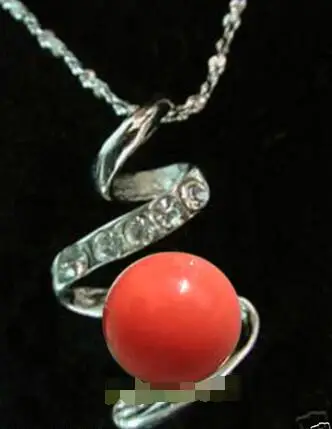 Free Shipping &gt&gtLovely Rare Orange shell pearls bead pendant silver necklace | Украшения и аксессуары
