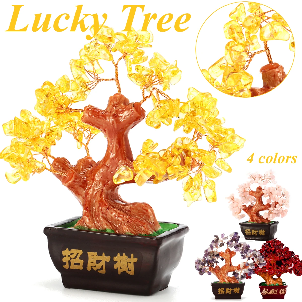 

Feng Shui Crystal Money Tree Ornaments Lucky tree Bonsai Style Wealth Luck Feng Shui Bring Wealth Home Money Tree ornaments