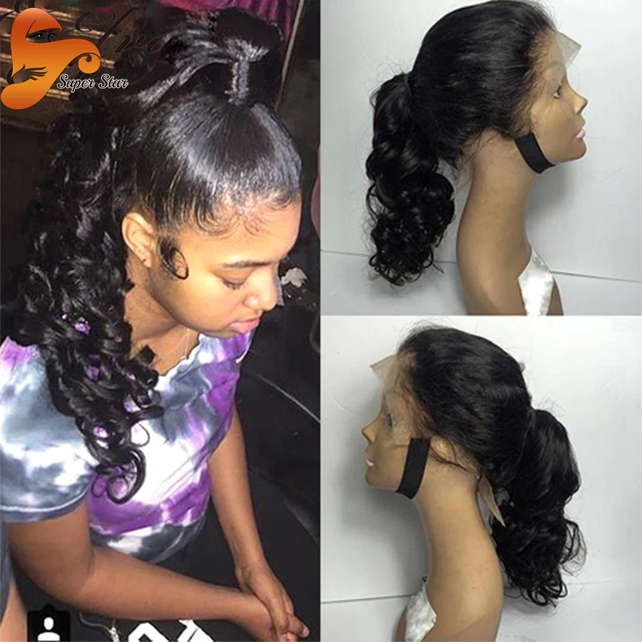 Ponytail Wavy Lace Front Wig Glueless Lace Front Human Hair Wigs For