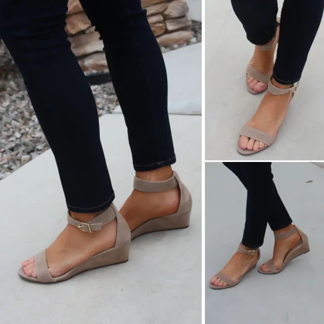 low black wedges with ankle strap