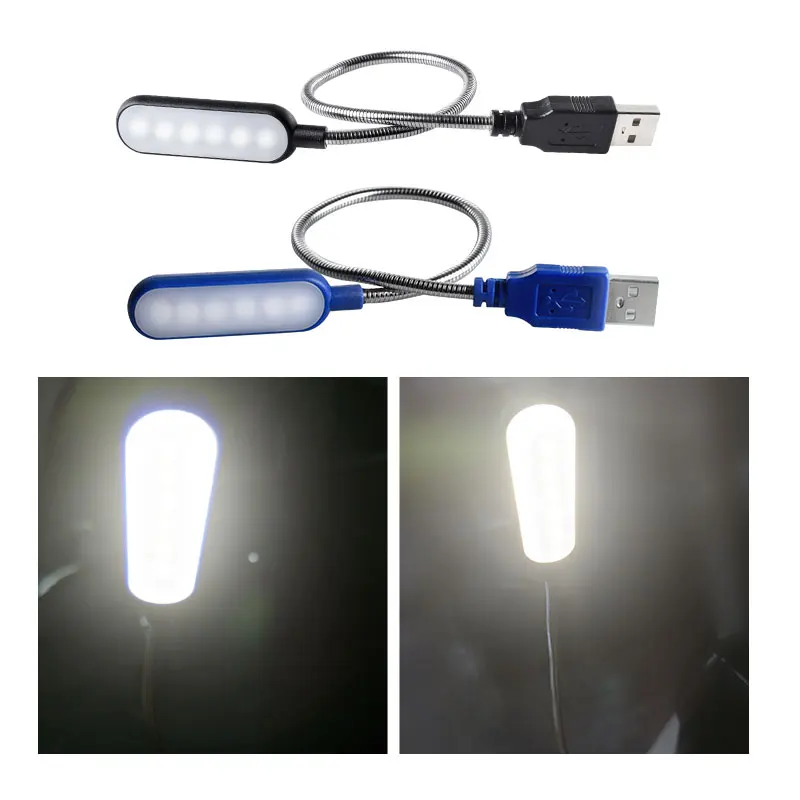 Tragbare USB LED Mini Buch Licht Lesen Licht Tisch Lampe Flexible