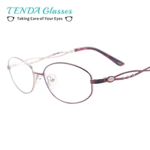 Красочные очки оправа для женщин Средний Металл овальные очки с полной оправой для Multifocal чтения линз