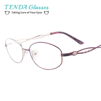 

Colourful Eyeglass Frame Women Medium Metal Oval Full Rim Spectacles For Multifocal Reading Lenses