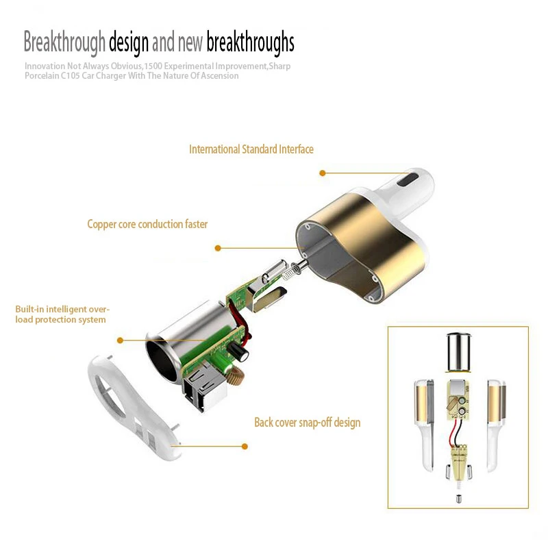 Двойной USB универсальный автомобильный прикуриватель зарядное устройство
