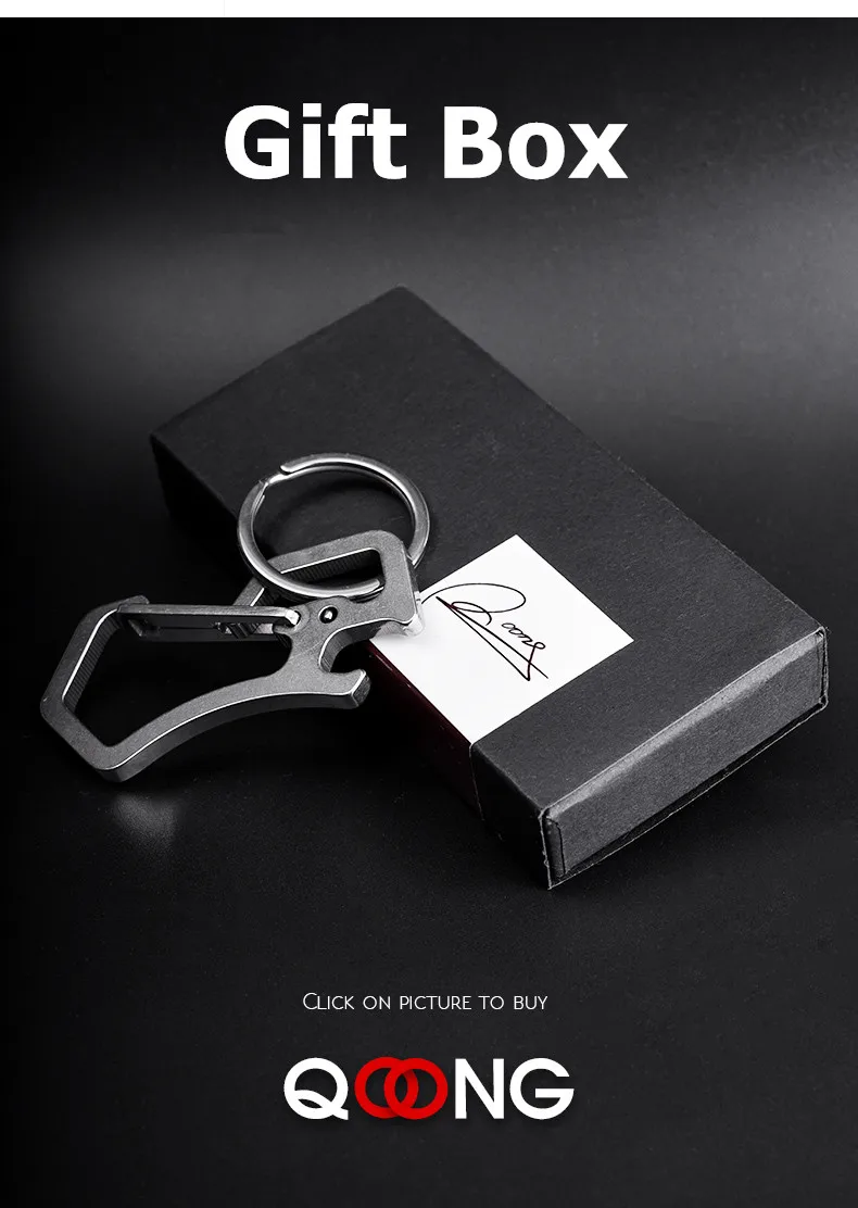 QOONG 2021 High-Grade Keychain Keyrings Portable CNC Tool Key Chain Ring Holder Simple Chic Gift For Men Women For Car Y50