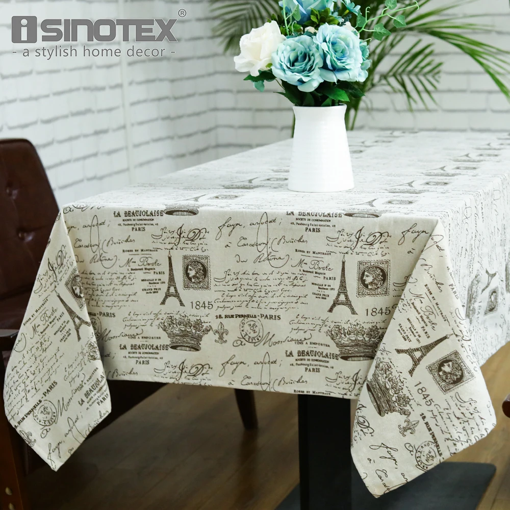 The Coffe Dandelion Linen Table Cloth Country Style Eiffel Tower
