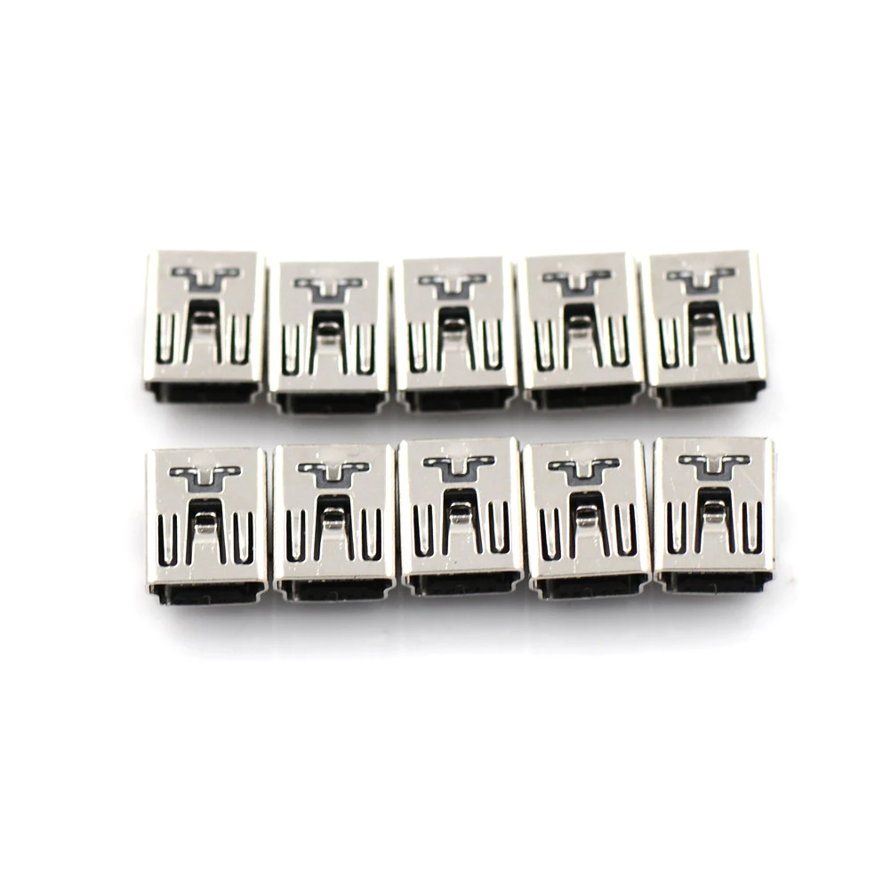 10pcs/lot Front 2 Feet 5 PIN Micro USB Connector For Mobile Phone Micro USB Port Sockect Mini USB Jack 90 Degrees