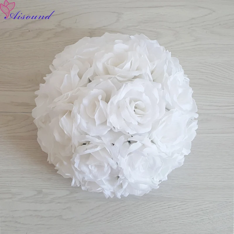 

1PC Hanging Decorative Flower Ball Centerpieces Silk Rose Wedding Kissing Balls Pomanders Wedding Decoration Ball Arrangement