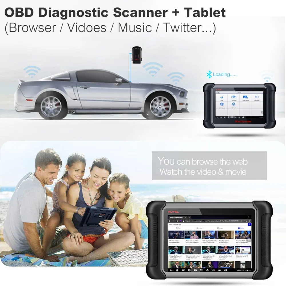 Autel MaxiSys MS906BT Bluetooth Автомобильный сканер диагностический кодирование ECU ключей