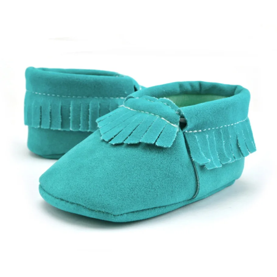 Детская обувь унисекс тапочки для малышей Мокасины детские пинетки из искусственной замши bebe первый шаг ходунки для новорожденных обувь мягкая подошва - Цвет: Green