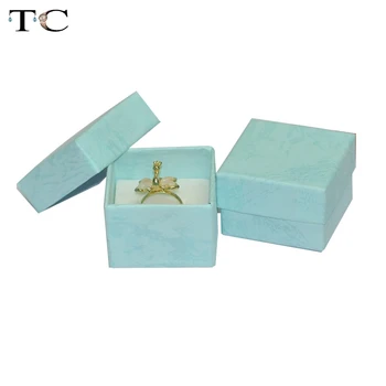 

Jewelry Display Box Blue Colors Ring Cases Packaging Gift Box 4.7*4.7*3cm