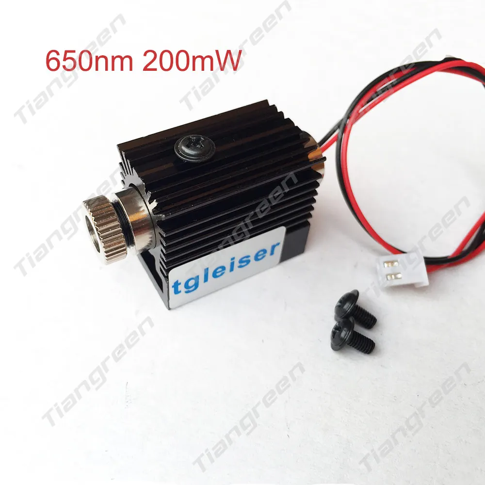 

650nm Red Laser Module mini engraving machine adjustable cnc parts 200mw with holder heat sink