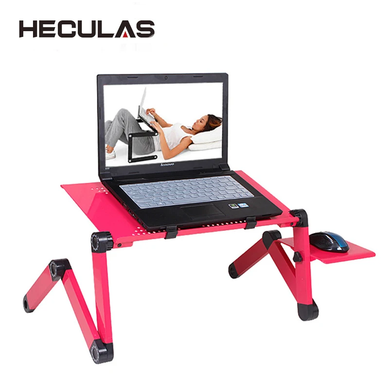 

HECULAS Multi Functional Laptop Table Stand for Bed Portable Laptop Desk Foldable Lapdesk Adjustable Vented Table for Notebook