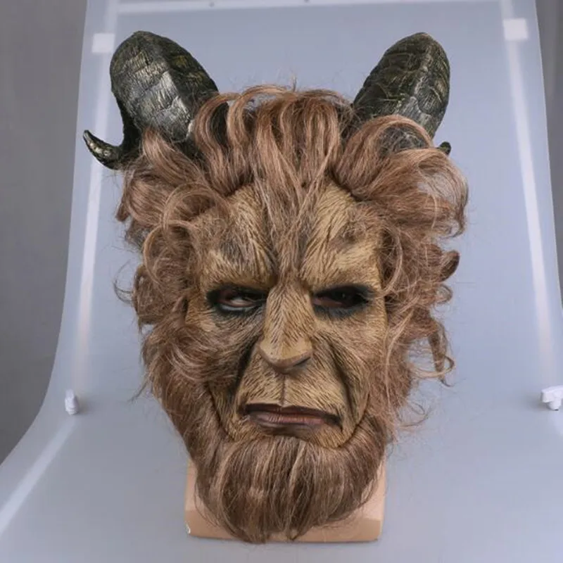 

Popular Movie Beauty and Beast Adam Prince Mask Horror Role Playing Latex Lion Mask Halloween Prince Beast Adult