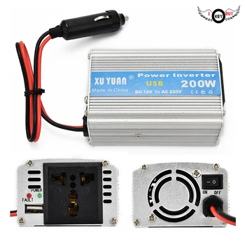 

I Key Buy High Quality 200W Car Power Inverter 12V To 220V Auto Converter DC 12V AC 220V 50Hz Aluminum Alloy