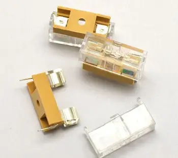 

10pcs 5*20mm glass fuse transparent holder with transparent cover fuse blocks 5X20mm insurance header Resistor