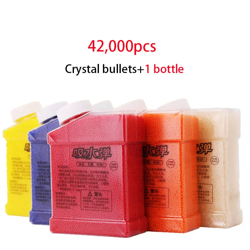 42000Pcs Color Crystal Paintball Soft Bullets With Bottle Toy Gun Accessories Color Orbeez Crystal Mud For Nerf Toy Gun