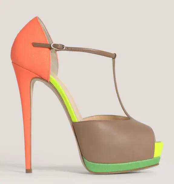 orange and green heels