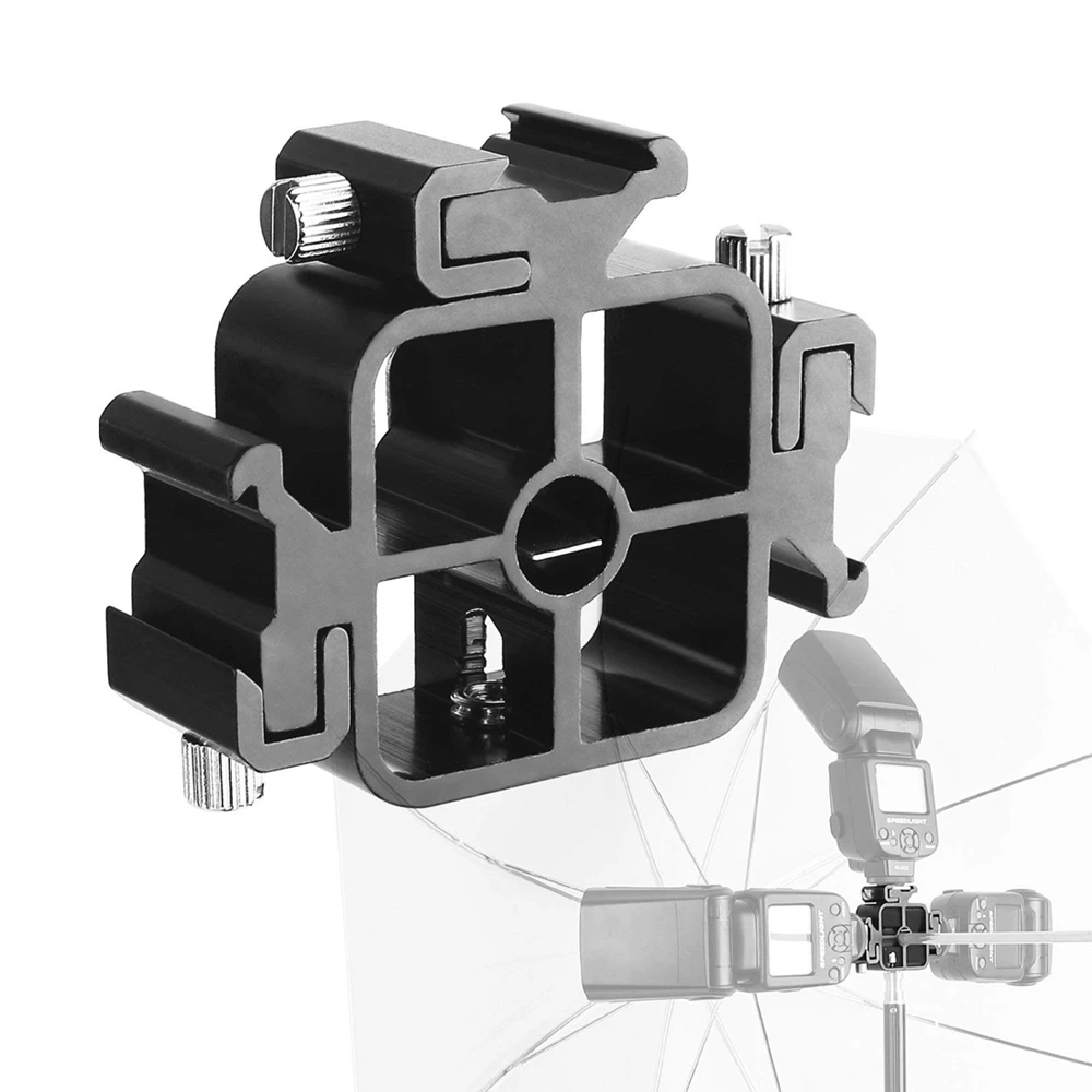 3 тройной Горячий башмак Кронштейн Холодный башмак крепление скользящее крепление для кронштейна световая подставка держатель зонта три держателя вспышки кронштейн