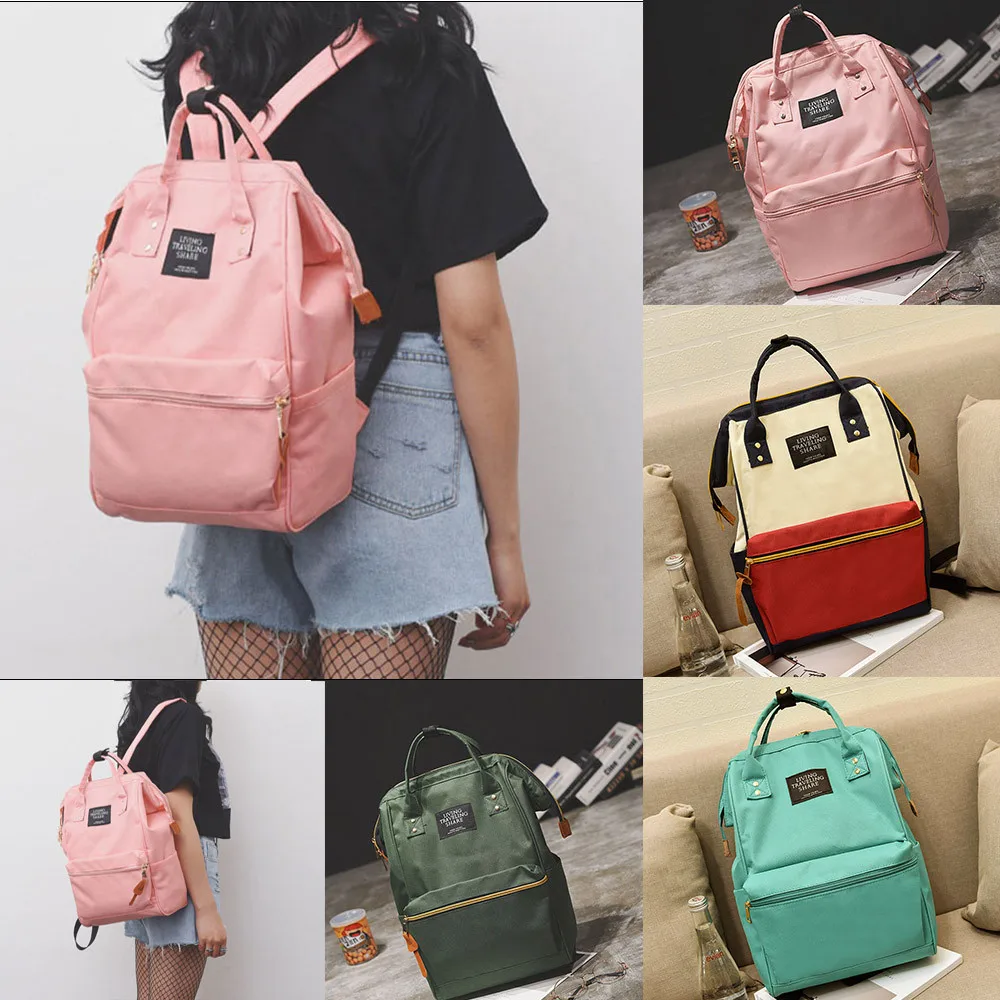 

MOLAVE Unisex Solid Backpack School Travel Bag Double Shoulder Bag Zipper Bag Living Travelling Share Drop Shipping sep26
