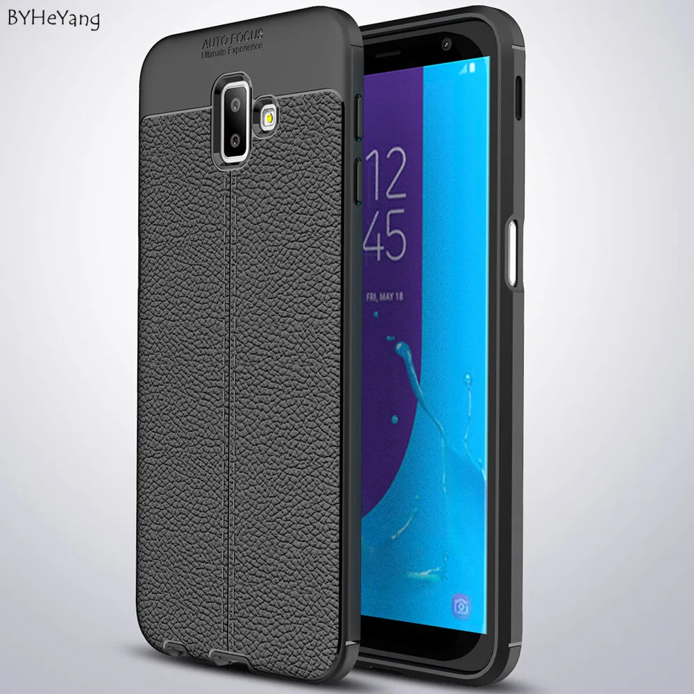 BYHeYang for Samsung galaxy J6 Plus J6+ Case Carbon Fiber TPU Silicone