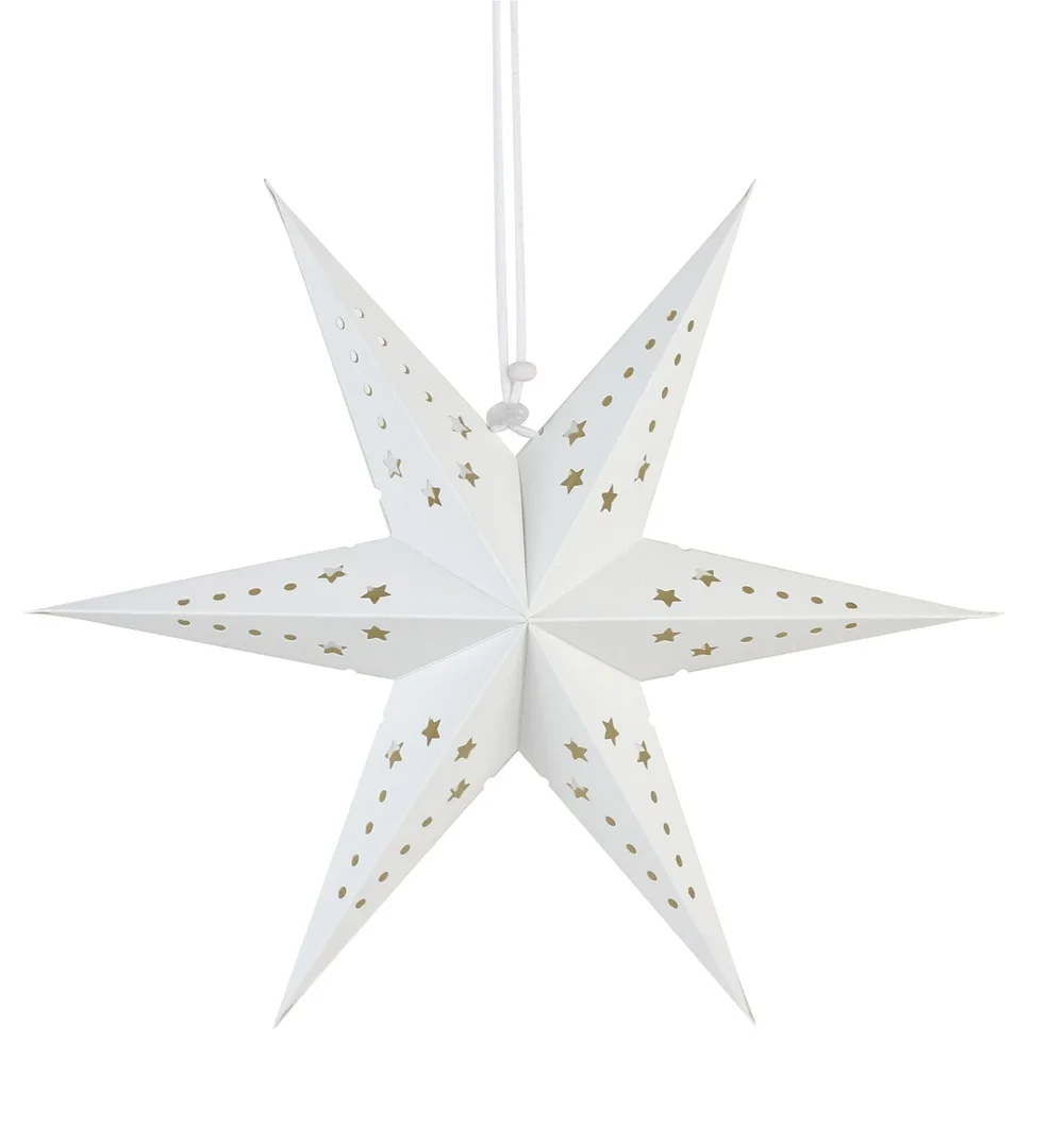 1 шт 30 см бумажный Звездный фонарь с 6 углами окна Декор бумажные украшения для свадьбы День Рождения Вечеринка Рождество год празднование - Цвет: white