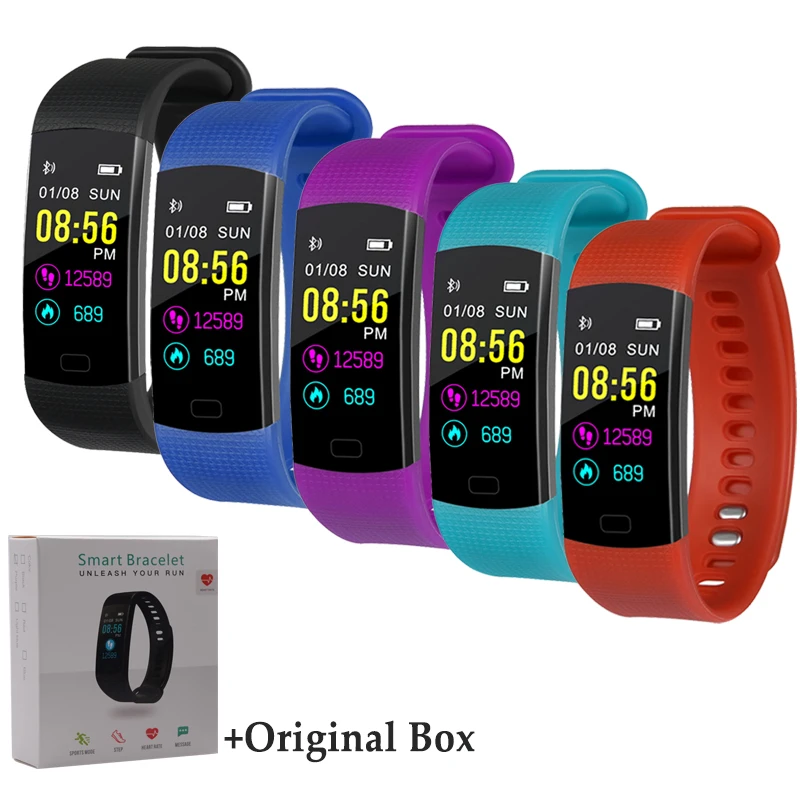 

Heart Rate Bluetooth Y5 Smart Band Watch Color Screen Blood Pressure Oxygen Monitor Wristband Fitness Tracker Wearable Bracelet
