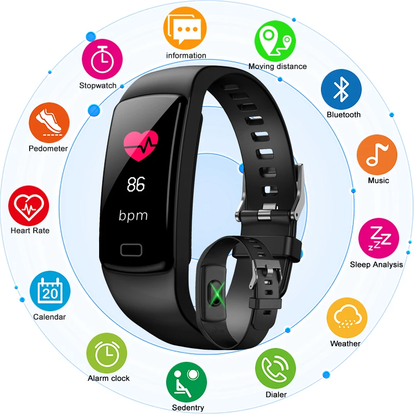 

New Women Color Screen Smart watch For IOS Android Phone Sport Fitness tracker Pedometer Heart Rate Blood Pressure Watches