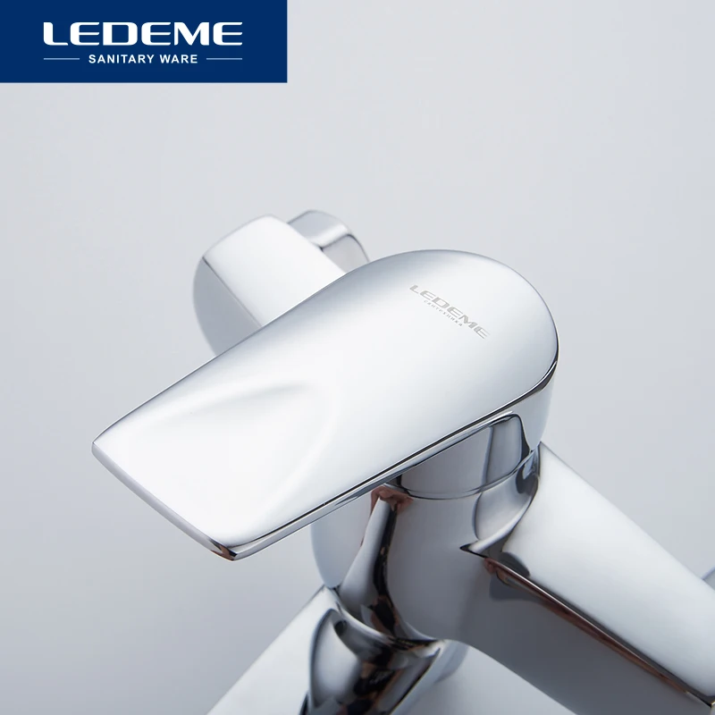 Online LEDEME Badewanne Wasserhahn 1 set Bad Verchromt Runde Dusche Kopf Armaturen Oberfläche Badewanne Armaturen Outlet Rohr Bad L3140