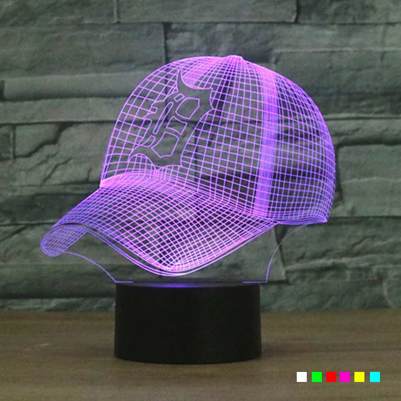 

NFL 3D LED Detroit Tigers Cleveland Indians Football Helmet Night Light 7 Colors Touch Desk Lamp USB Changing Table lamps Kids